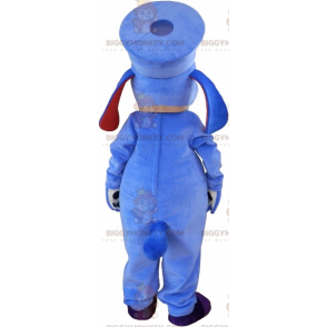 Kostým maskota BIGGYMONKEY™ modrobílého psa s kepi. Kostým