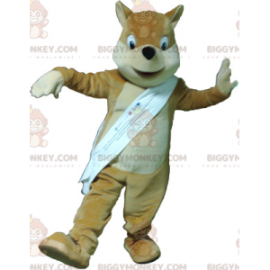 BIGGYMONKEY™ Light Brown Beige and White Fox Mascot Costume -