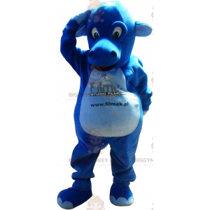 Geweldig gigantische blauwe draak BIGGYMONKEY™ mascottekostuum