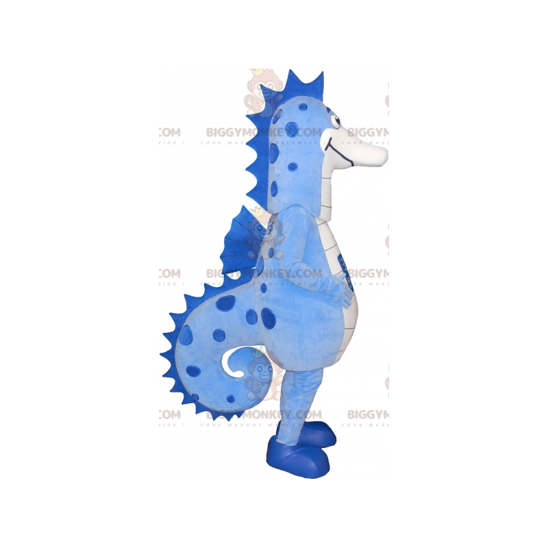 Disfraz de mascota caballito de mar azul y blanco gigante Disfraz de mascota caballito de mar azul y blanco gigante