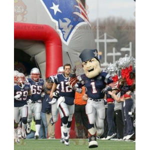 Blue and White American Footballer BIGGYMONKEY™ Mascot Costume