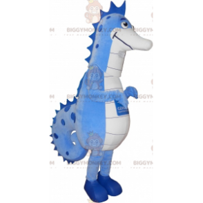 Giant Blue and White Seahorse BIGGYMONKEY™ Mascot Costume - Fish Mascots - BIGGYMONKEY_06313 - BiggyMonkey.com