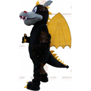 Black Gray and Yellow Winged Dragon BIGGYMONKEY™ Mascot Costume