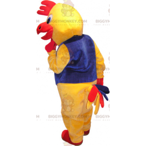 Giant Yellow and Red Rooster BIGGYMONKEY™ μασκότ Κοστούμι