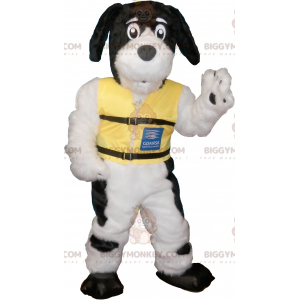 Mustapilkkuvalkoisen koiran BIGGYMONKEY™ maskottiasu -