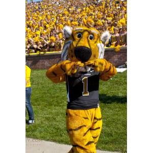 Yellow White and Black Tiger BIGGYMONKEY™ Mascot Costume -