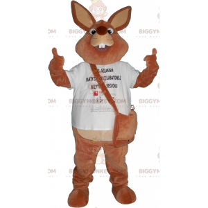 Traje de mascote de coelho marrom gigante BIGGYMONKEY™ com