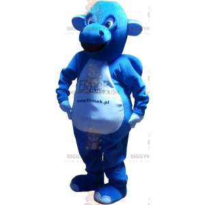 Jätteblå drake BIGGYMONKEY™ maskotdräkt
