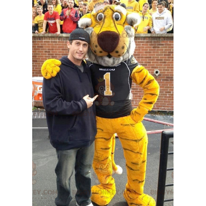 Yellow White and Black Tiger BIGGYMONKEY™ Mascot