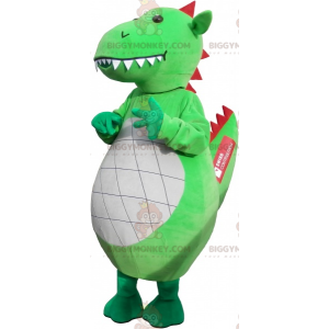 Disfraz de mascota de dragón verde impresionante gigante