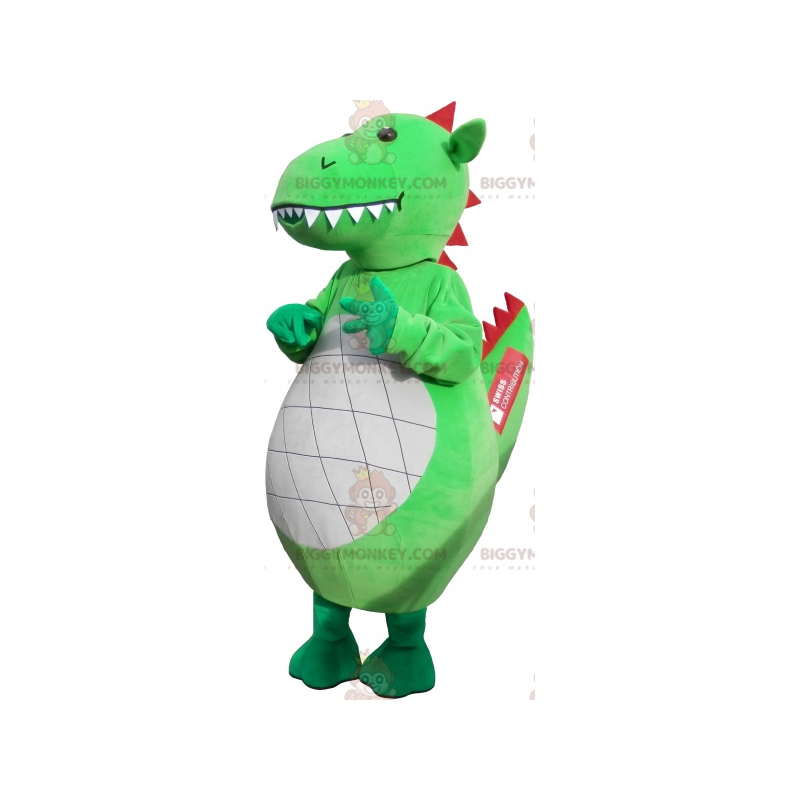 Costume de mascotte BIGGYMONKEY™ de dragon vert géant et