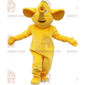 Traje de mascote de elefante gigante amarelo BIGGYMONKEY™ –