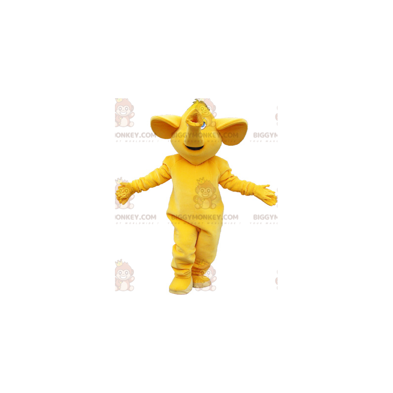 Costume da mascotte BIGGYMONKEY™ Elefante gigante giallo - Costume da mascotte BIGGYMONKEY™ Elefante gigante giallo -