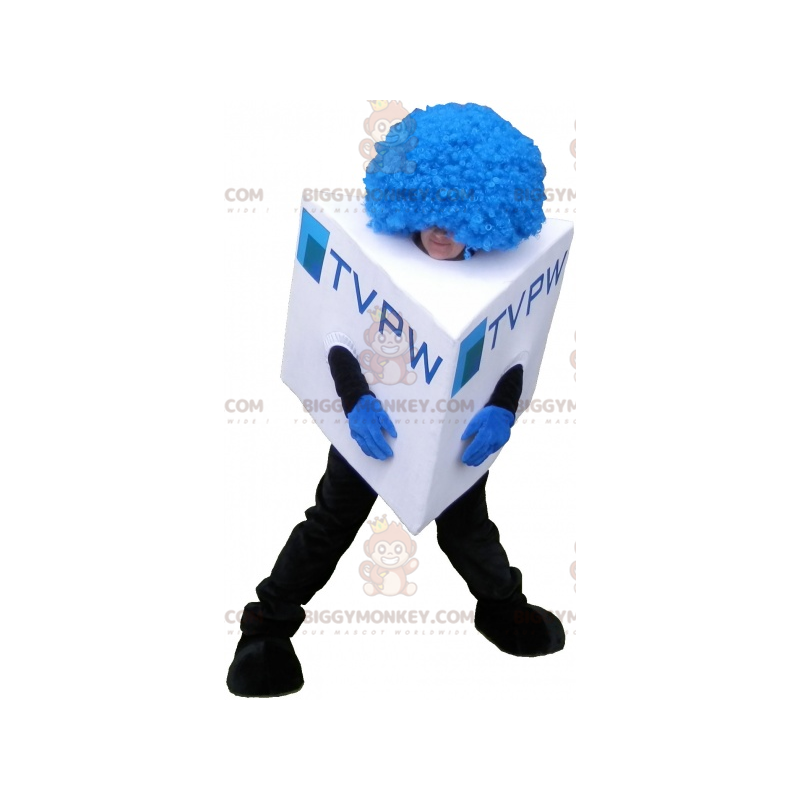 Neliönmuotoinen lumiukko BIGGYMONKEY™ maskottiasu, kuutio Neliönmuotoinen lumiukko BIGGYMONKEY™ maskottiasu, kuutio