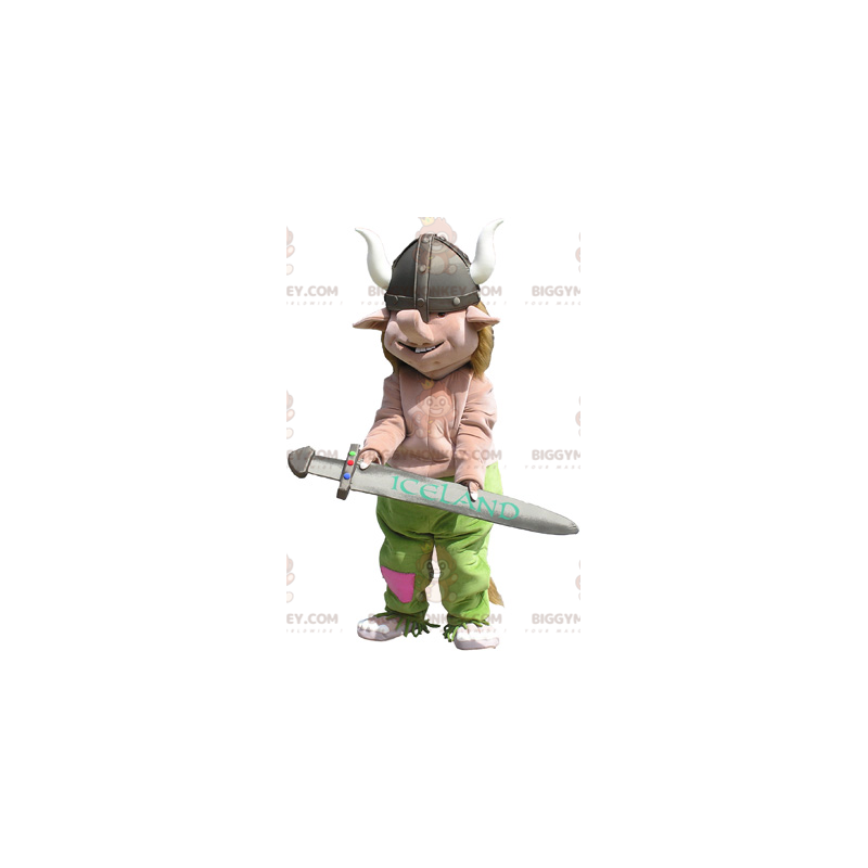 Realistisk viking BIGGYMONKEY™ maskotkostyme med hjelm og sverd - Menneskelige maskoter - BIGGYMONKEY_06332 - BiggyMonkey.com