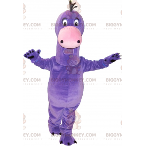 Meget sød kæmpe lilla dinosaur BIGGYMONKEY™ maskotkostume -