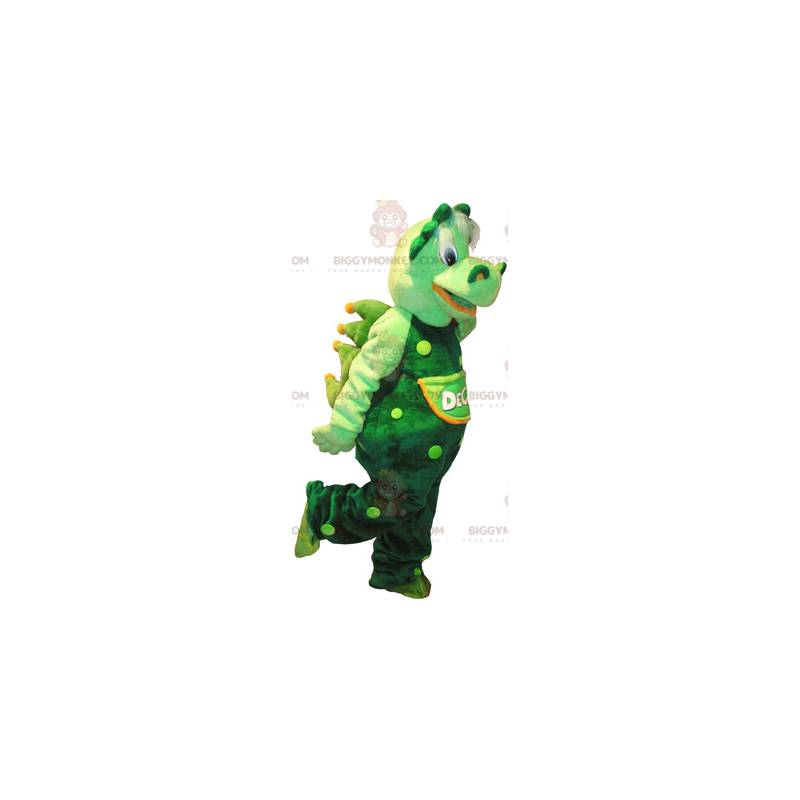 Costume de mascotte BIGGYMONKEY™ de crocodile vert géant et Costume de mascotte BIGGYMONKEY™ de crocodile vert géant et