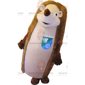 Costume de mascotte BIGGYMONKEY™ de hérisson marron et beige