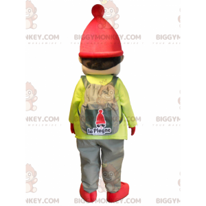 Lille dreng BIGGYMONKEY™ maskotkostume klædt i skiudstyr -