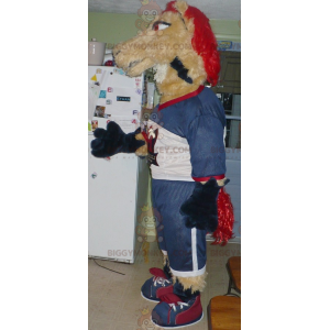 Disfraz de mascota BIGGYMONKEY™ yegua marrón y roja -
