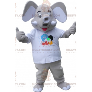 BIGGYMONKEY™ Mascot Costume Gray Elephant with Big Ears -