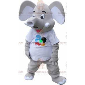 BIGGYMONKEY™ Mascot Costume Gray Elephant with Big Ears -