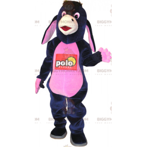 Traje de mascote engraçado de burro preto e rosa BIGGYMONKEY™ –