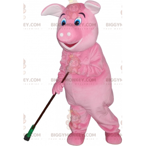 Velmi realistický kostým maskota obřího růžového prasete