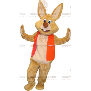 Giant Brown Rabbit BIGGYMONKEY™ Mascot Costume With Vest –