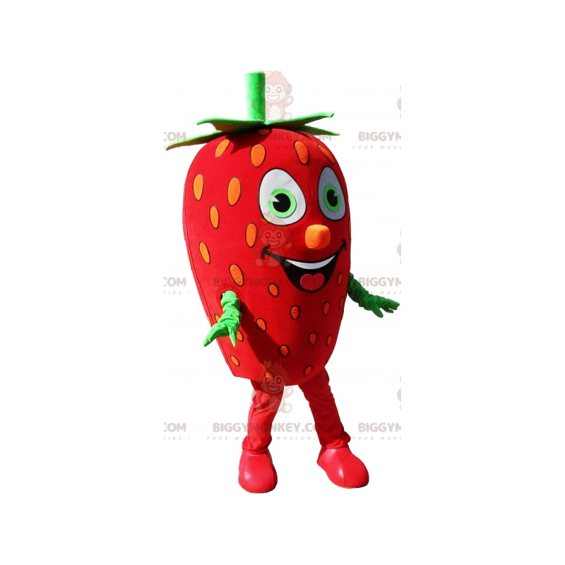Giant Strawberry BIGGYMONKEY™ μασκότ στολή Strawberry Fancy