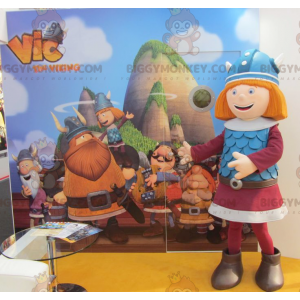 Costume de mascotte BIGGYMONKEY™ rousse de Vic le Viking