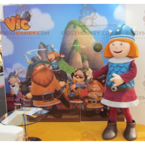 Vic vikingen berømt TV-figur rødhåret BIGGYMONKEY™ maskotdrakt - Maskotter kjente mennesker - BIGGYMONKEY_0762 - BiggyMonkey.com