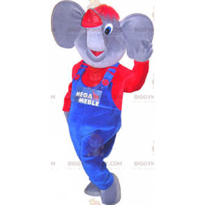 Elephant BIGGYMONKEY™ maskottiasu, joka on pukeutunut siniseen