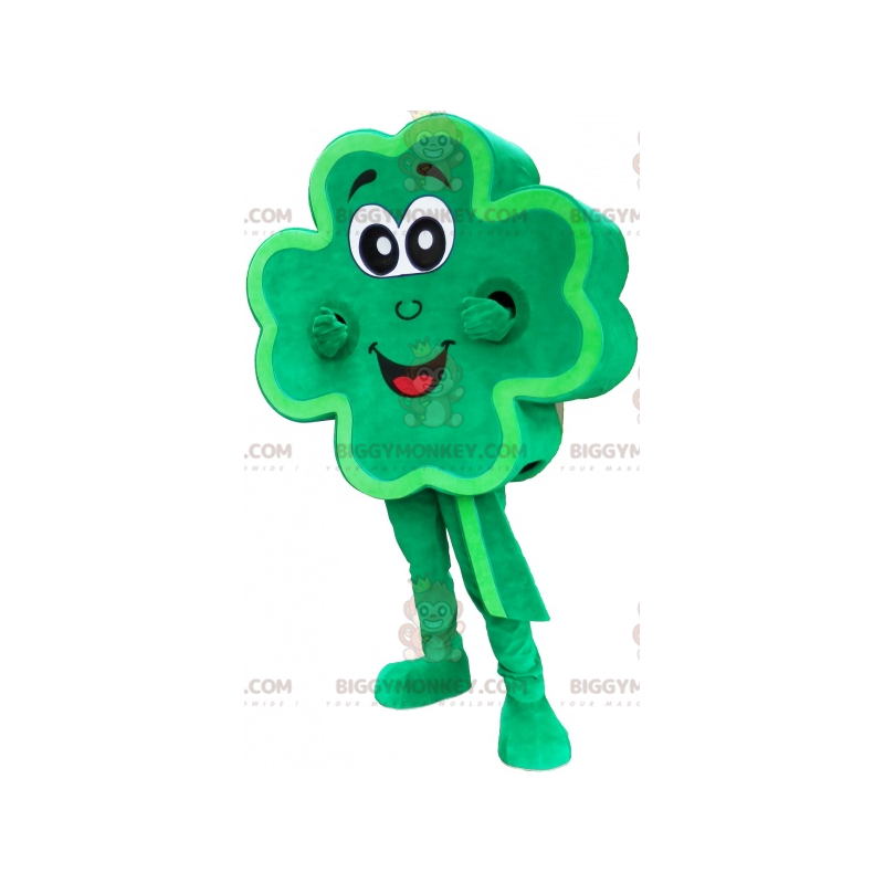 Στολή μασκότ Smiling Green Giant 4 φύλλων τριφύλλι BIGGYMONKEY™ - Φυτέψτε μασκότ - BIGGYMONKEY_06359 - BiggyMonkey.com