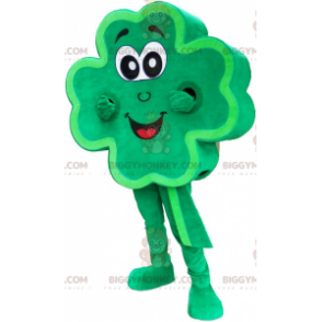 Smilende grøn kæmpe 4-bladskløver BIGGYMONKEY™ maskotkostume -