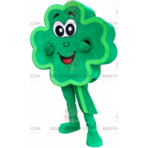 Smiling Green Giant 4 Leaf Clover BIGGYMONKEY™ maskotdräkt -