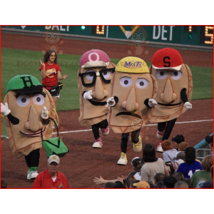 4 BIGGYMONKEY™s mascot giant heads with caps - Biggymonkey.com