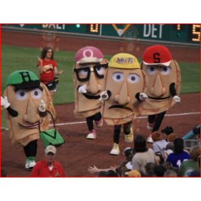 4 BIGGYMONKEY™s mascot giant heads with caps - Biggymonkey.com