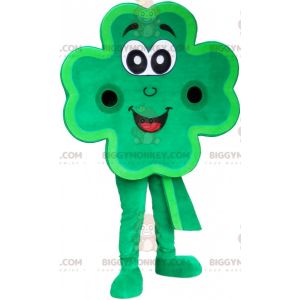 Smiling Green Giant 4 Leaf Clover BIGGYMONKEY™ maskotdräkt -