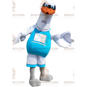 Grote witte zeemeeuw BIGGYMONKEY™ mascottekostuum. vogel