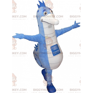 Big Blue and White Seahorse BIGGYMONKEY™ Mascot Costume -