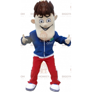 BIGGYMONKEY™ Mascot Costume Tracksuit Man With Hair Up -