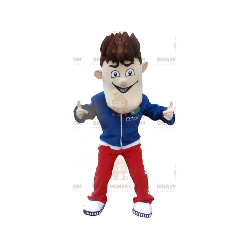 Fato de treino de mascote BIGGYMONKEY™ homem com cabelo preso - Mascotes masculinas - BIGGYMONKEY_06374 - BiggyMonkey.com