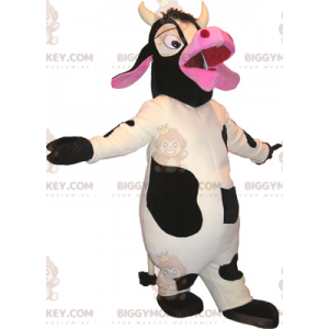 Black and Pink White Cow BIGGYMONKEY™ Mascot Costume -