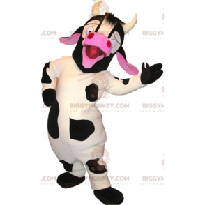 Black and Pink White Cow BIGGYMONKEY™ Mascot Costume -