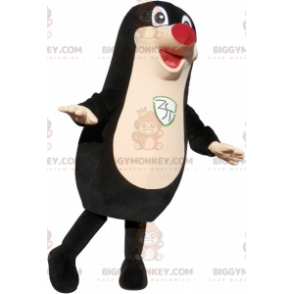Kostým BIGGYMONKEY™ Maskot baculatý a legrační černý pečeť s červeným nosem - Těsnění maskoti - BiggyMonkey.com
