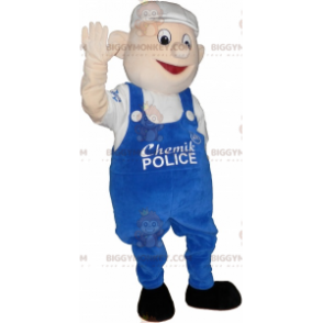 BIGGYMONKEY™ Snemand i overalls og maskotkostume med flad kasket - Mænds maskoter - BIGGYMONKEY_06380 - BiggyMonkey.com