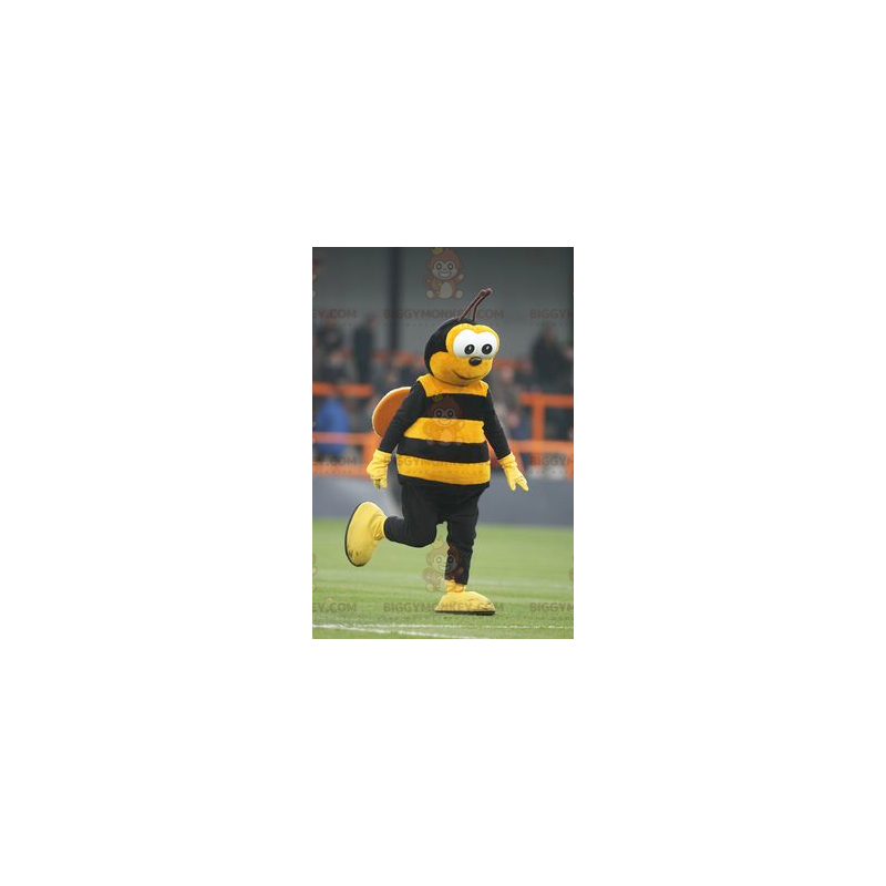 Costume de mascotte BIGGYMONKEY™ d'abeille jaune et noire - Costume de mascotte BIGGYMONKEY™ d'abeille jaune et noire -