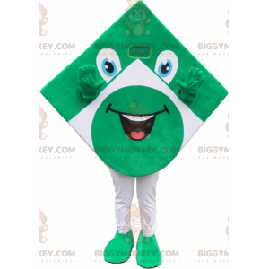 Costume de mascotte BIGGYMONKEY™ carrée verte et blanche à