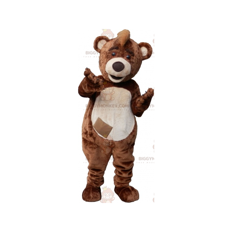 BIGGYMONKEY™ Traje de mascote de urso de pelúcia marrom grande BIGGYMONKEY™ Traje de mascote de urso de pelúcia marrom grande